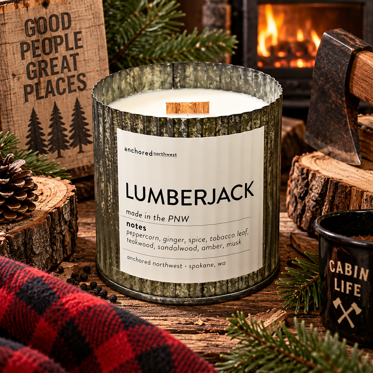 Lumberjack | Rugged Woodsy Wood Wick Candle