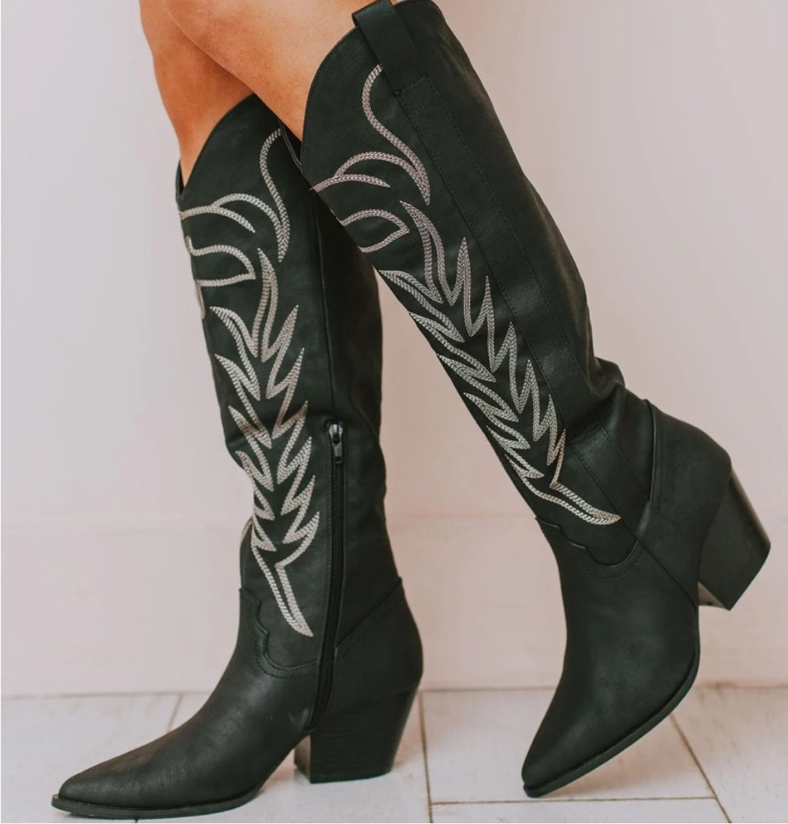 Tall Embroidered Cowgirl Boots