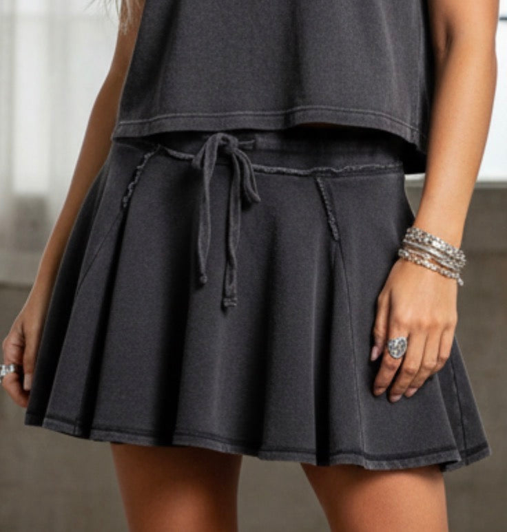 Acid Washed Skort
