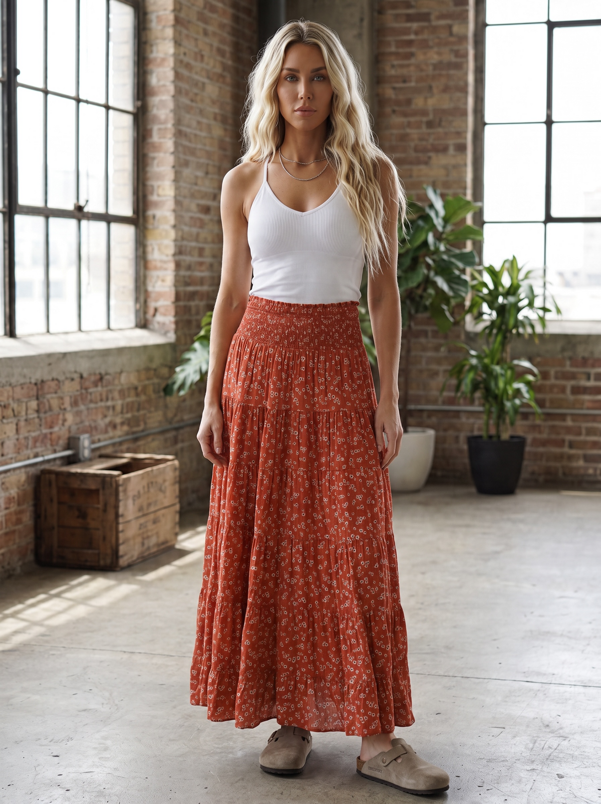 Angie Floral Maxi Skirt
