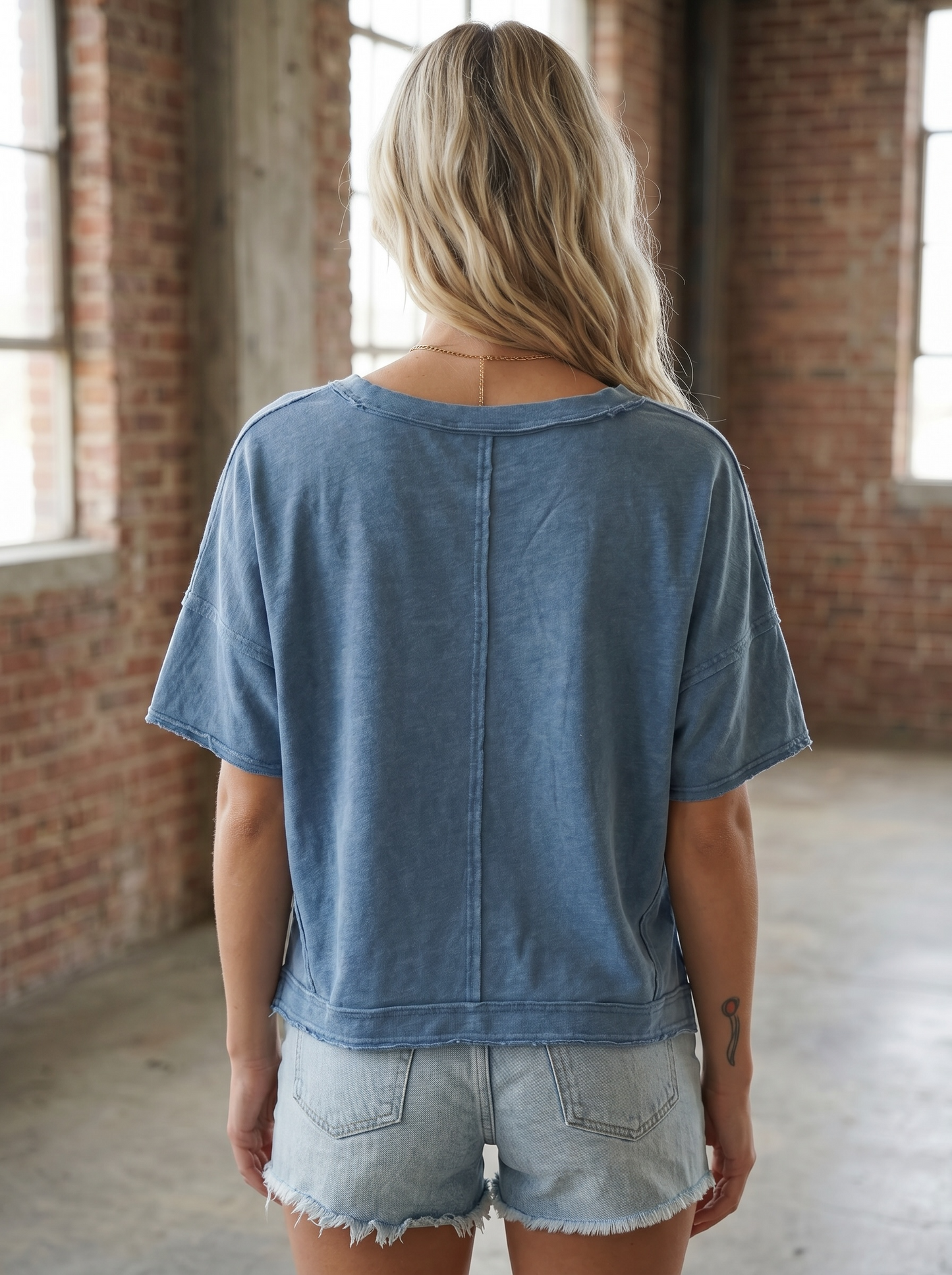 Washed V-Neck Tee