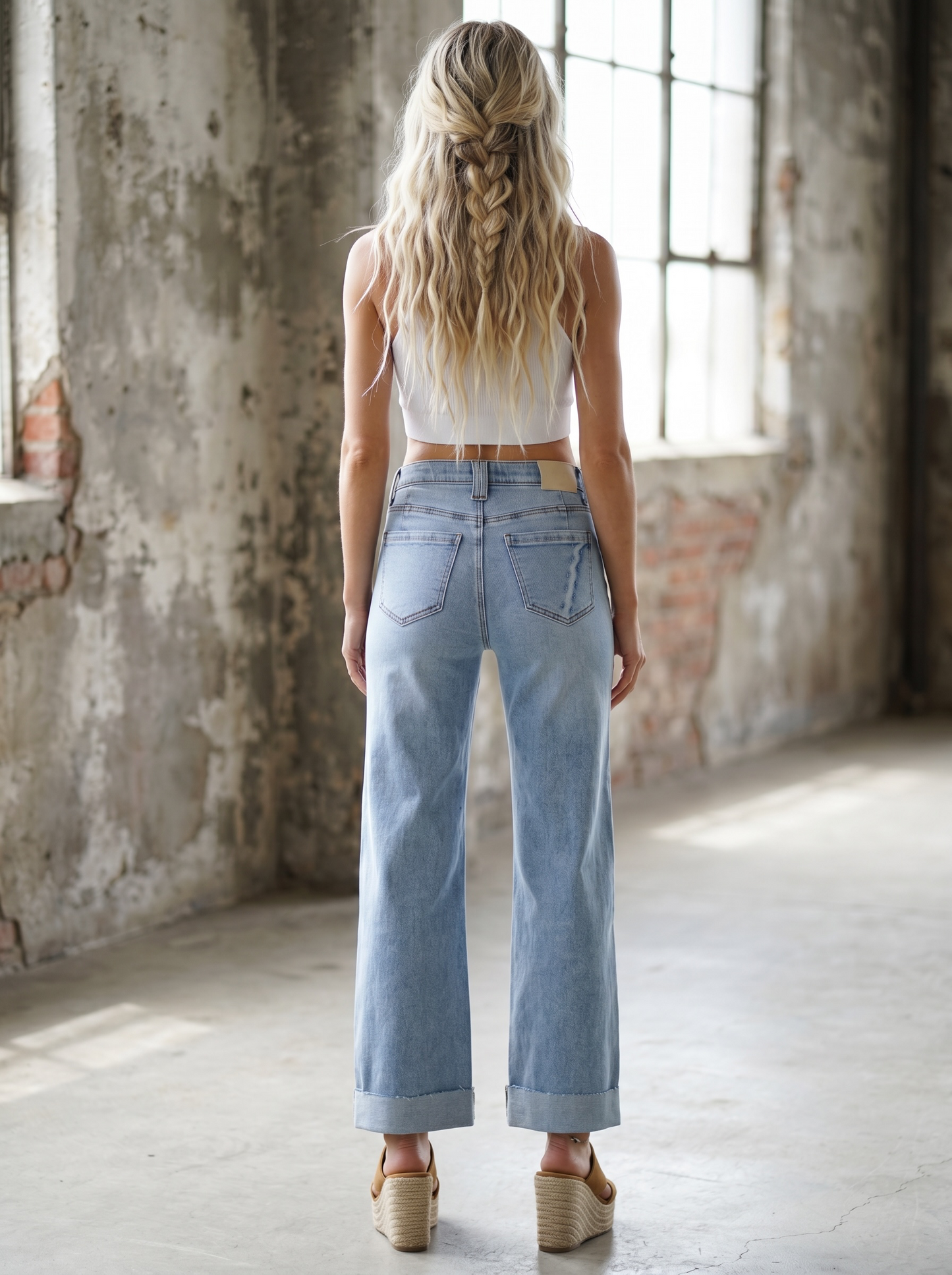 Saige High Rise Cuff Jeans