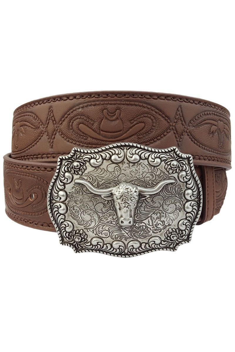 Longhorn Western Belt & Buckle