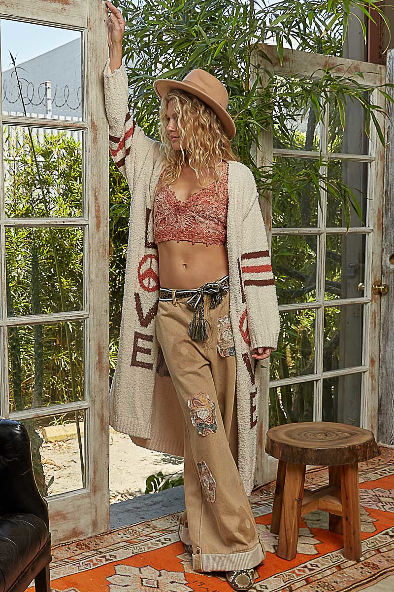 PREORDER - POL Peace & Love Cardigan