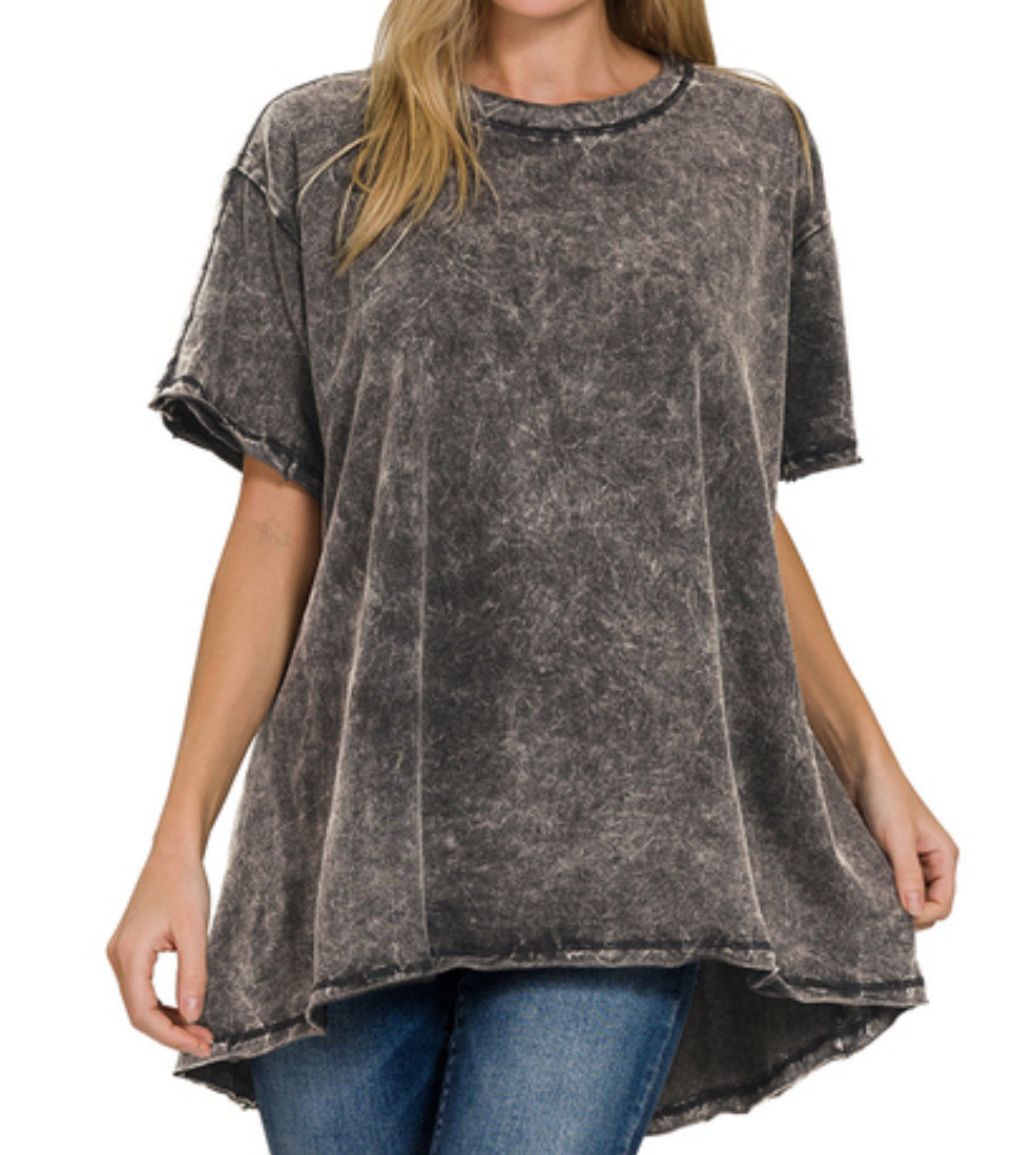 Oversized Washed High Low Tee