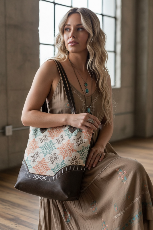 Boho Leather Tote
