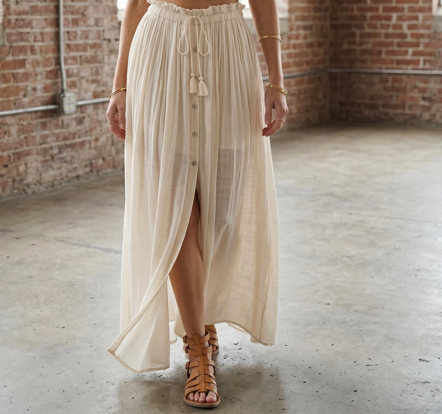 Smocked Top & Maxi Skirt Set