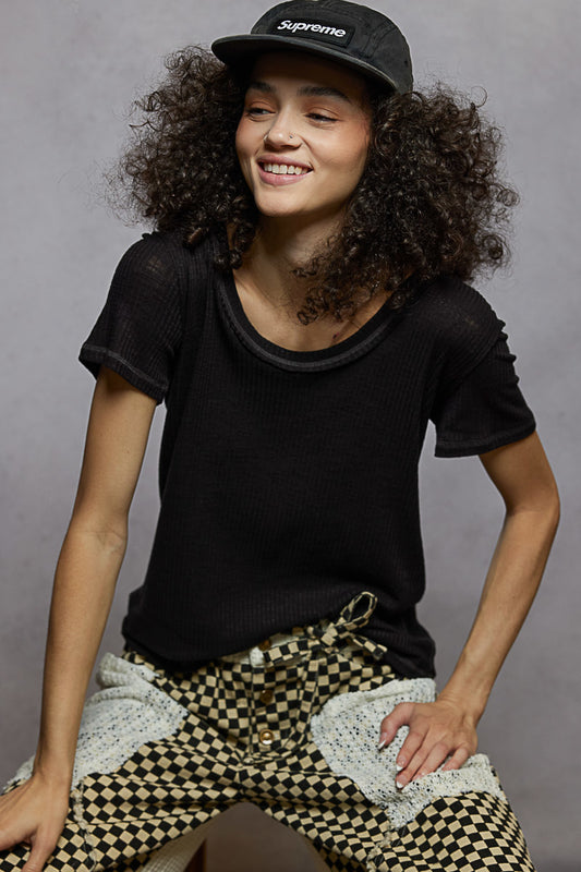 POL Contrast Stitch Tee