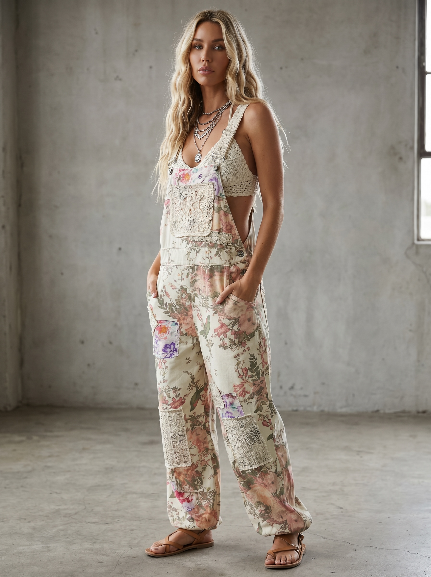 POL Floral Overalls