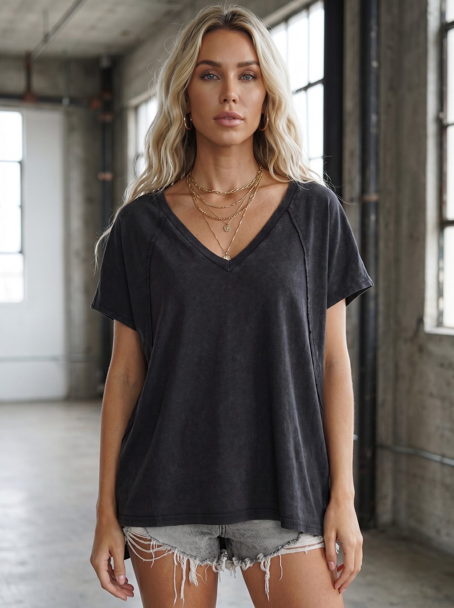 Oversized V-Neck Tee