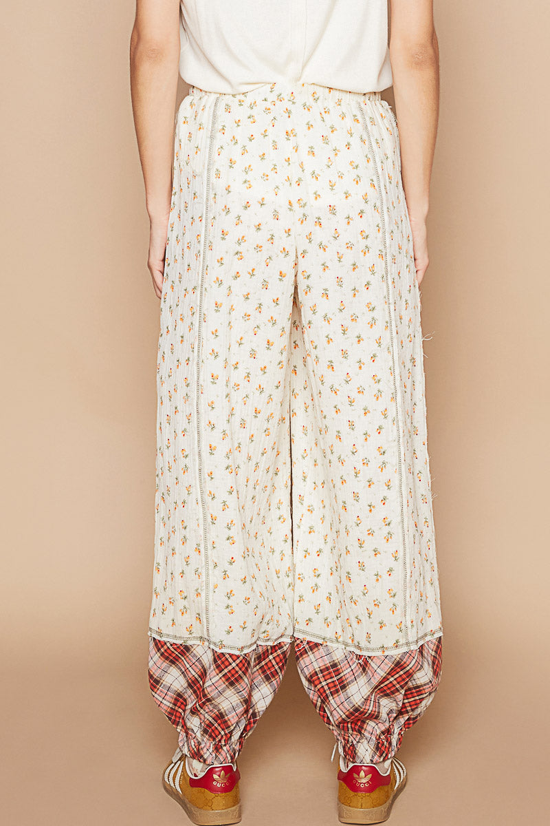 POL Floral & Plaid Jogger