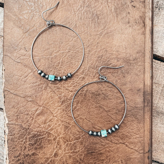 Gemstone Hoop Earrings