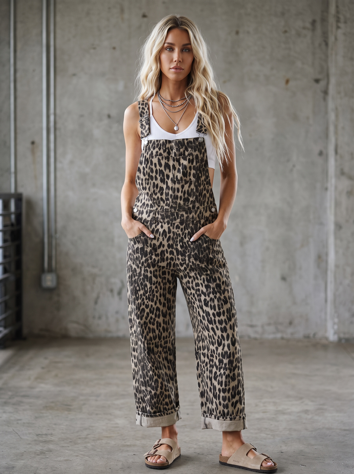 Eesome Leopard Print Overalls