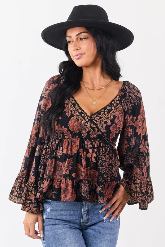 Angie Gypsy Floral Top
