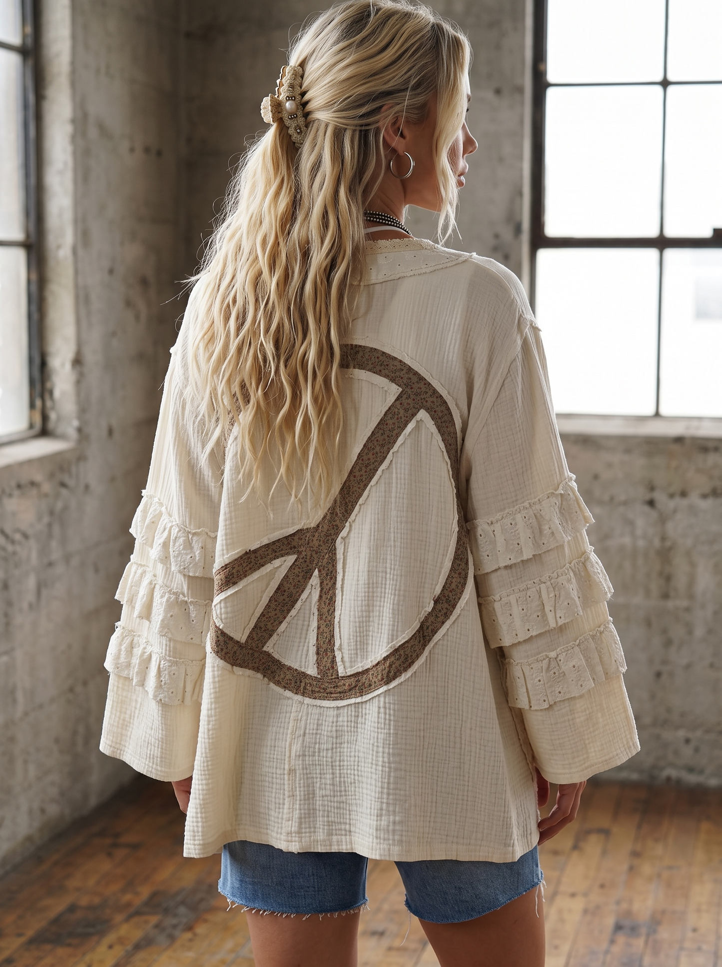 POL Peace Ruffle Cardigan