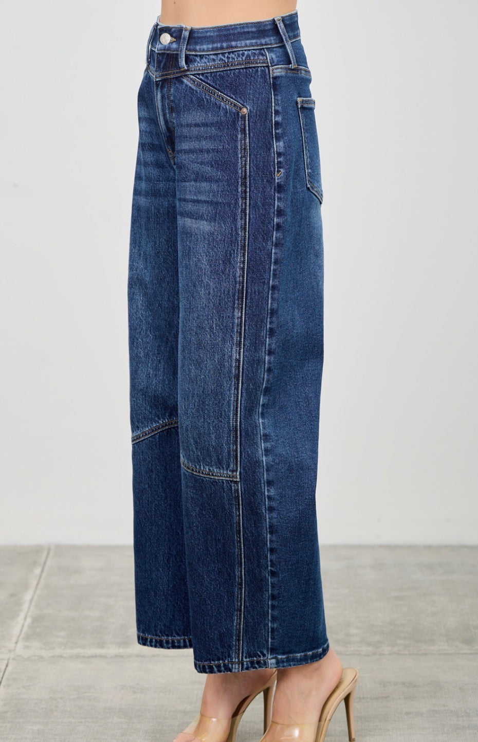 Saige Denim Dark Wash Barrel Jeans
