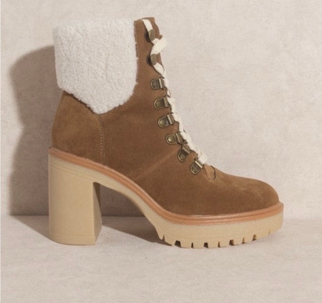 Oasis Society Lace Up Sherpa Boots