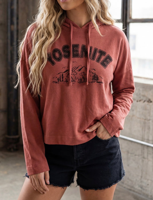 Yosemite Graphic Long Sleeve Hooded T-Shirt