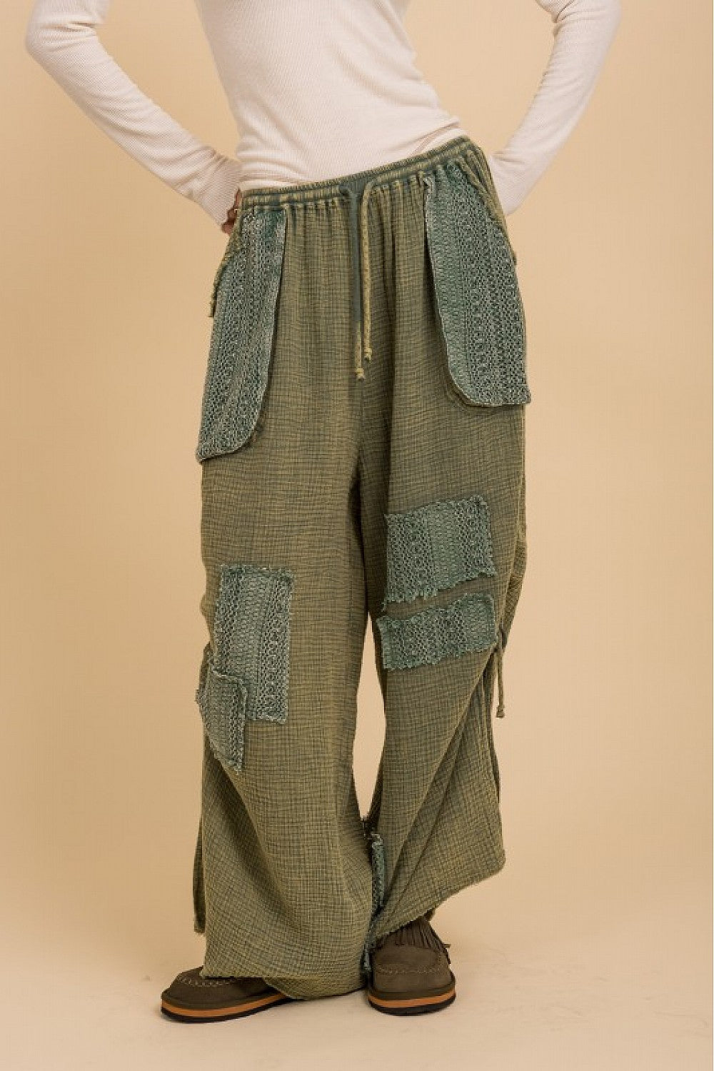 Bluevelvet Patchwork Cinched Pants