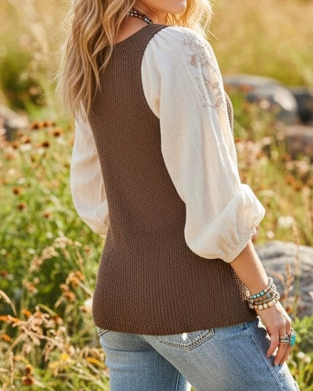 Eye-Hook Sweater Vest