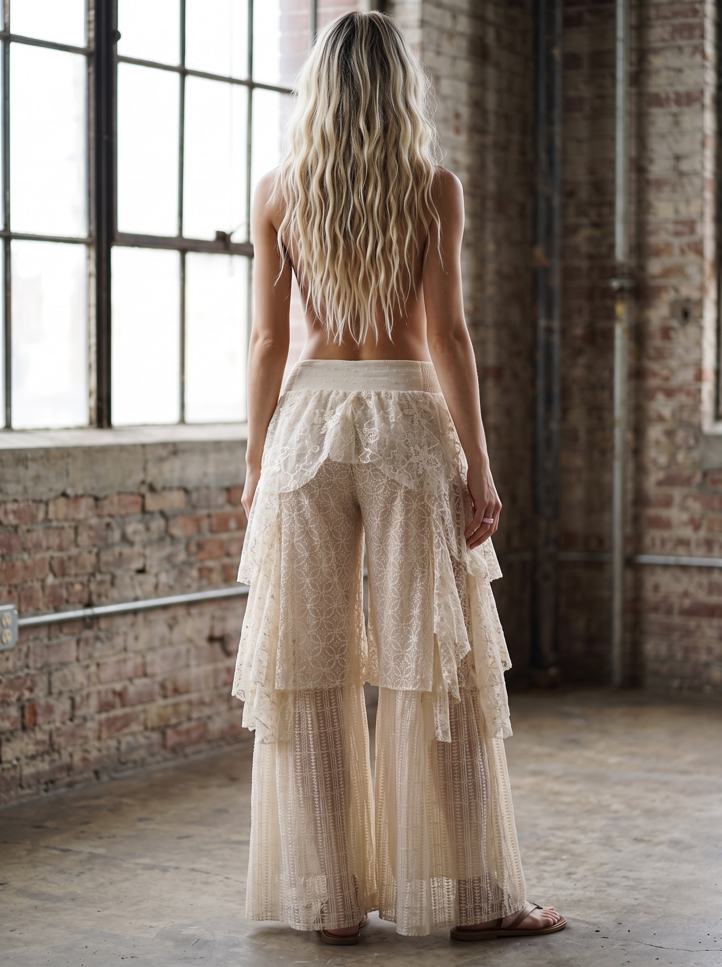 Bluevelvet Tiered Lace Pants