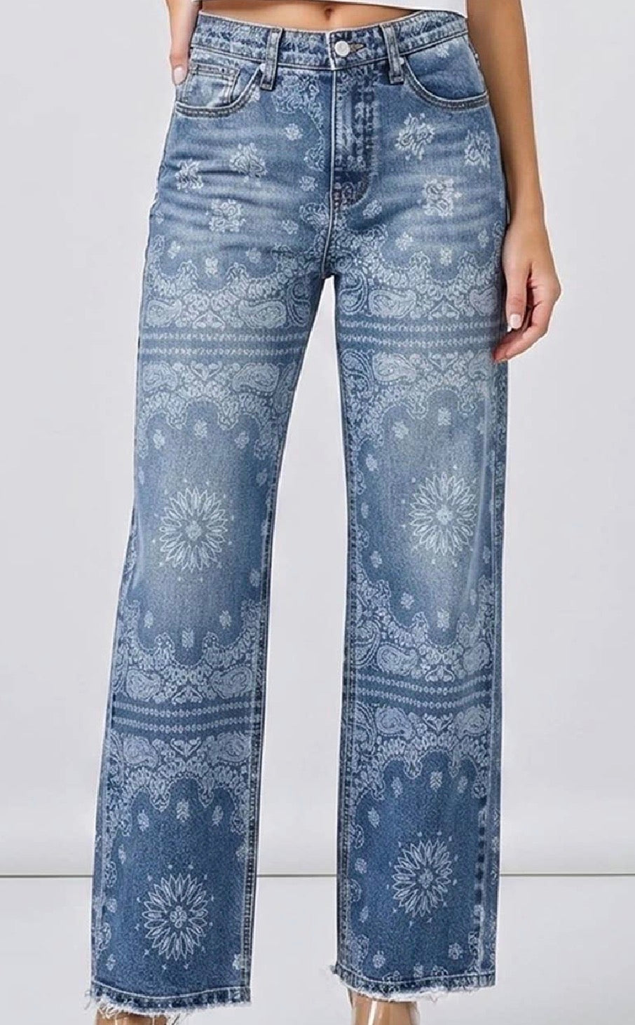 Saige Denim Boho Print Jeans