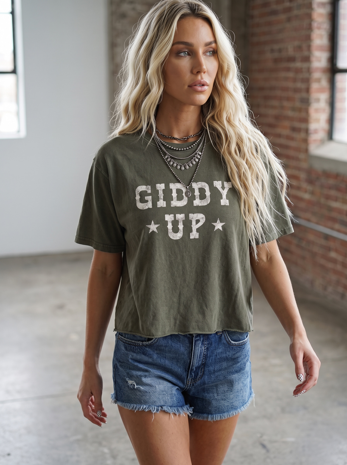 Giddy Up Graphic Crop Tee