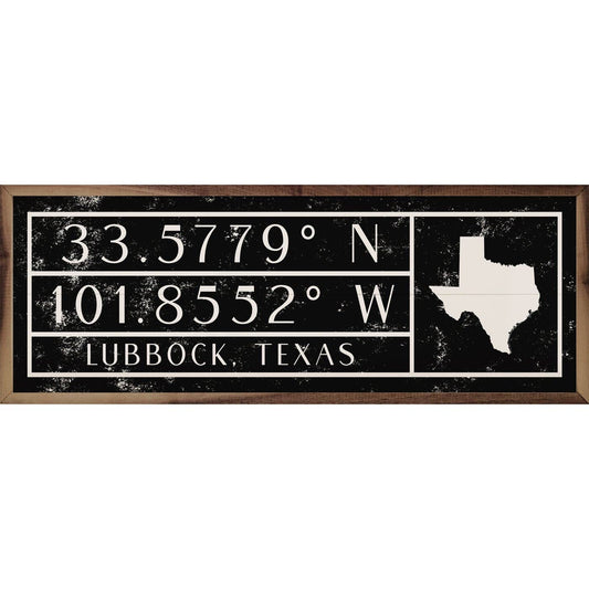 Personalized City State Coordinates With Lines Black