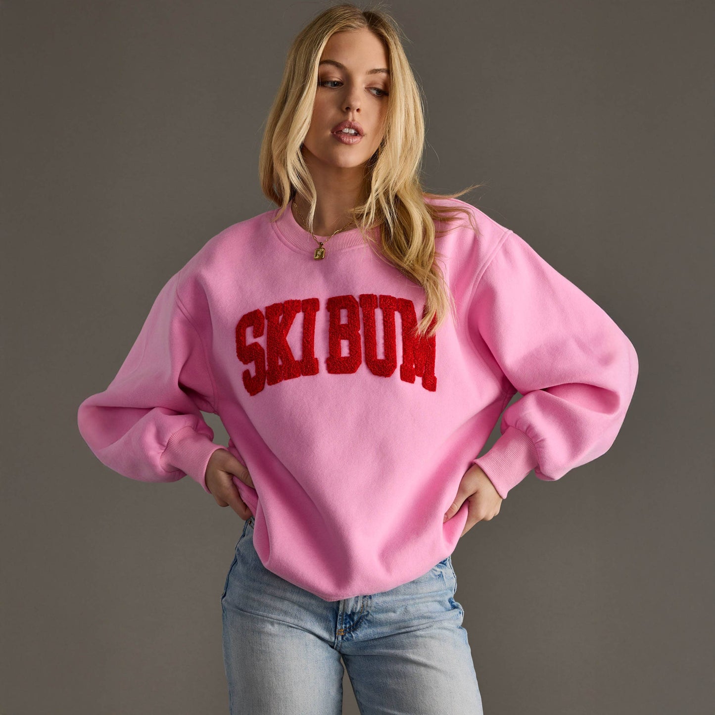 Pink Ski Bum Sweatshirt