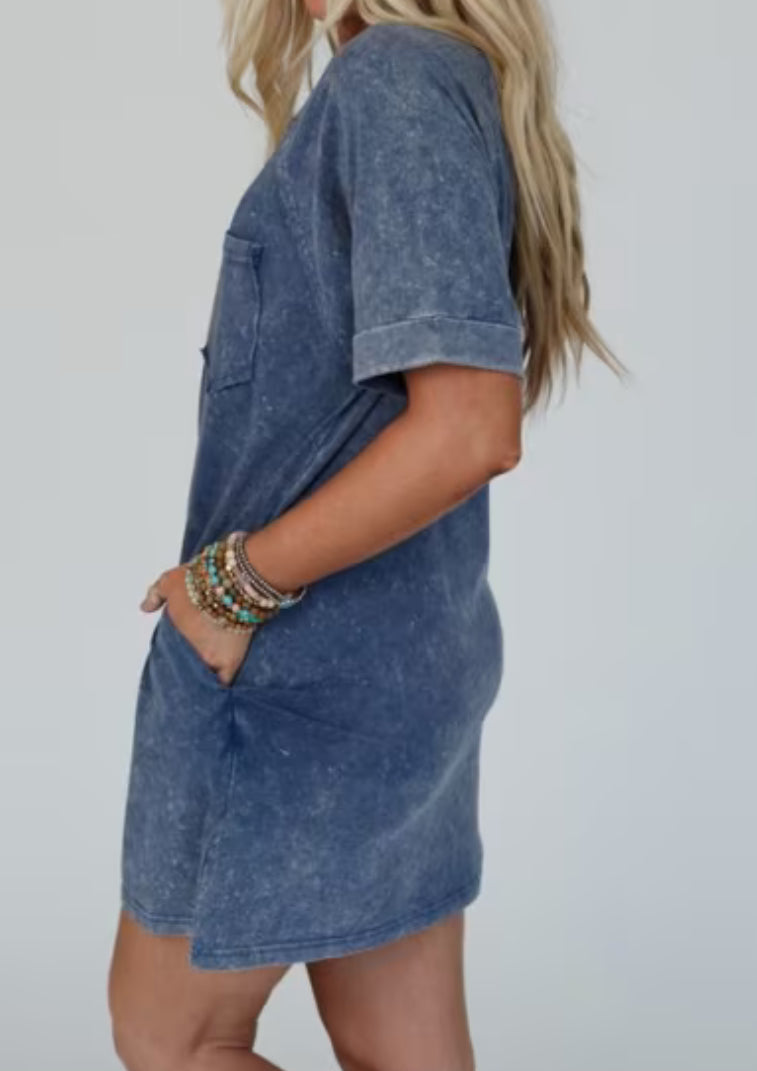 Very J Washed Tee Dress