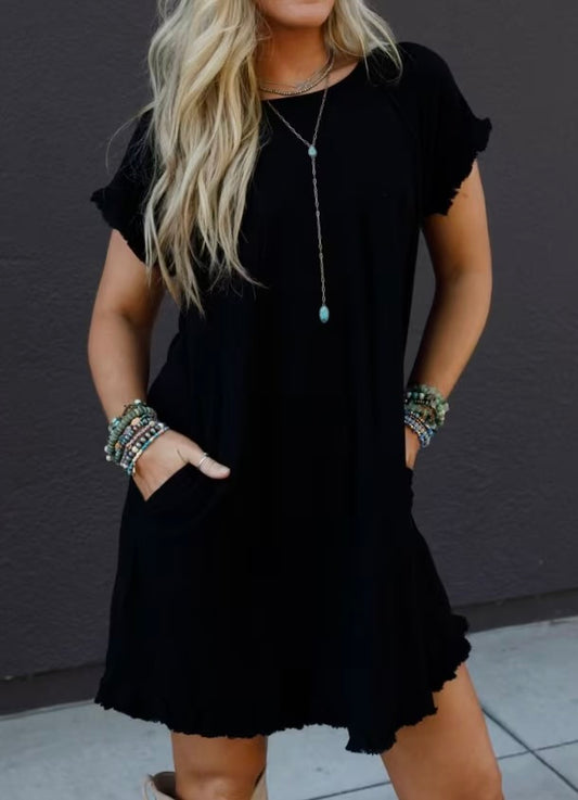 UMGEE Linen Blend High Low Dress