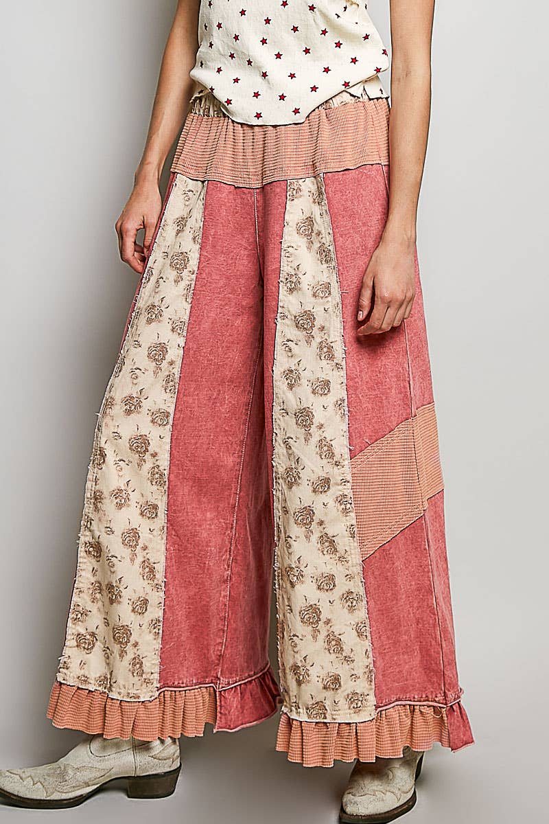 POL French Terry Ruffle Hem Pants
