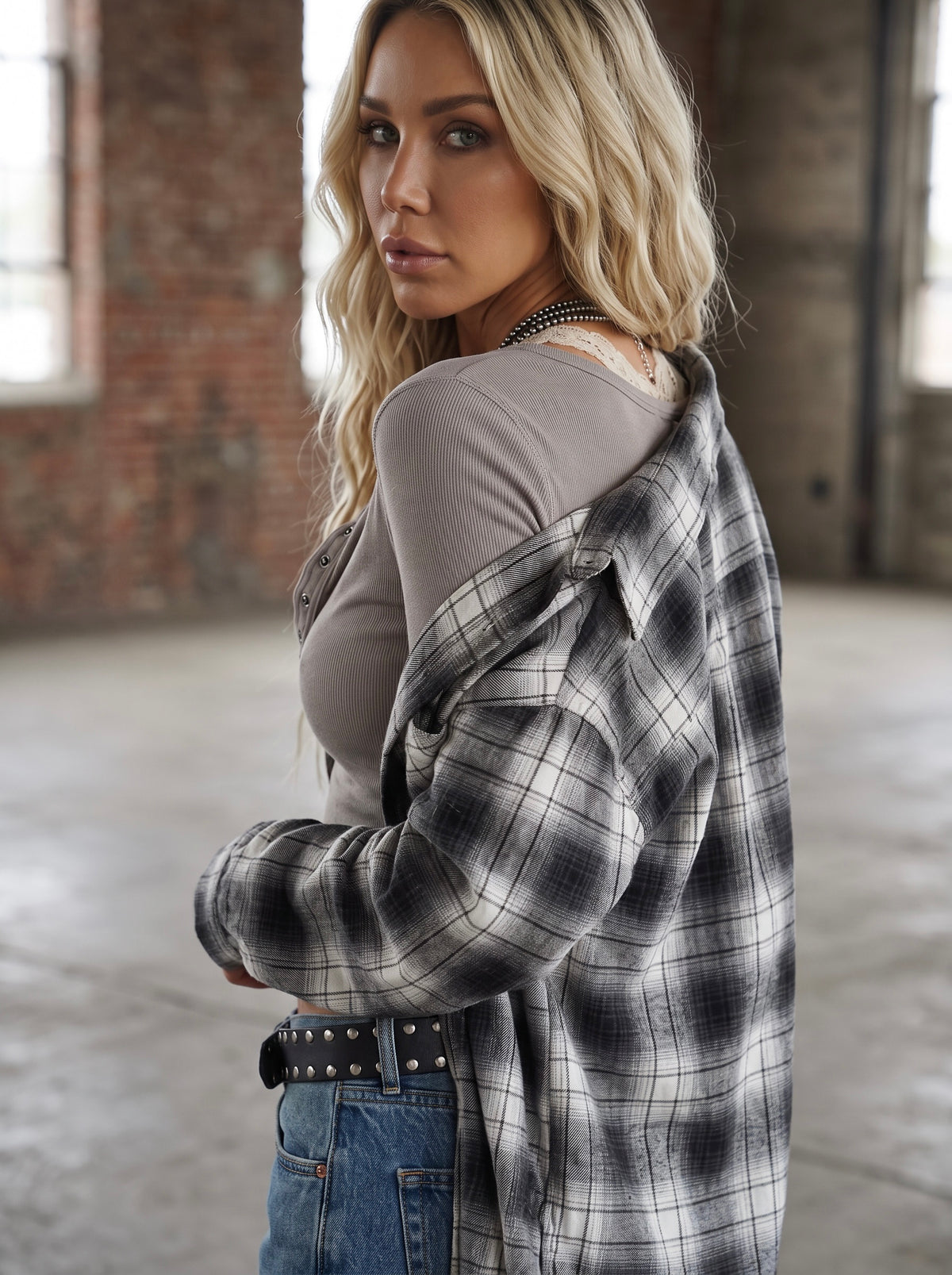 Plaid Button Down Top