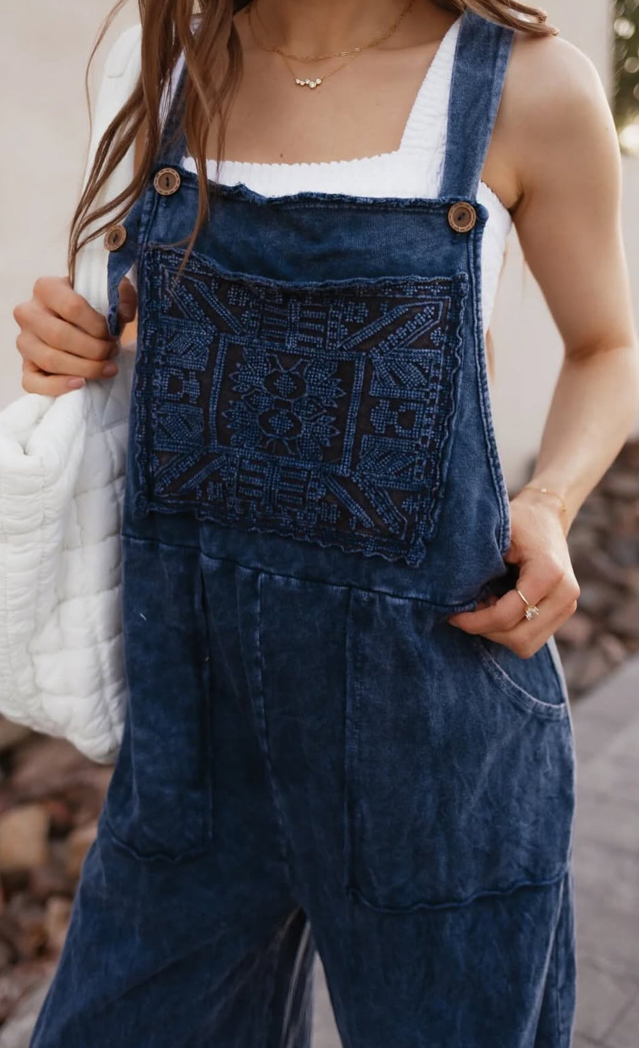 J.Her Crochet Patchwork Overalls
