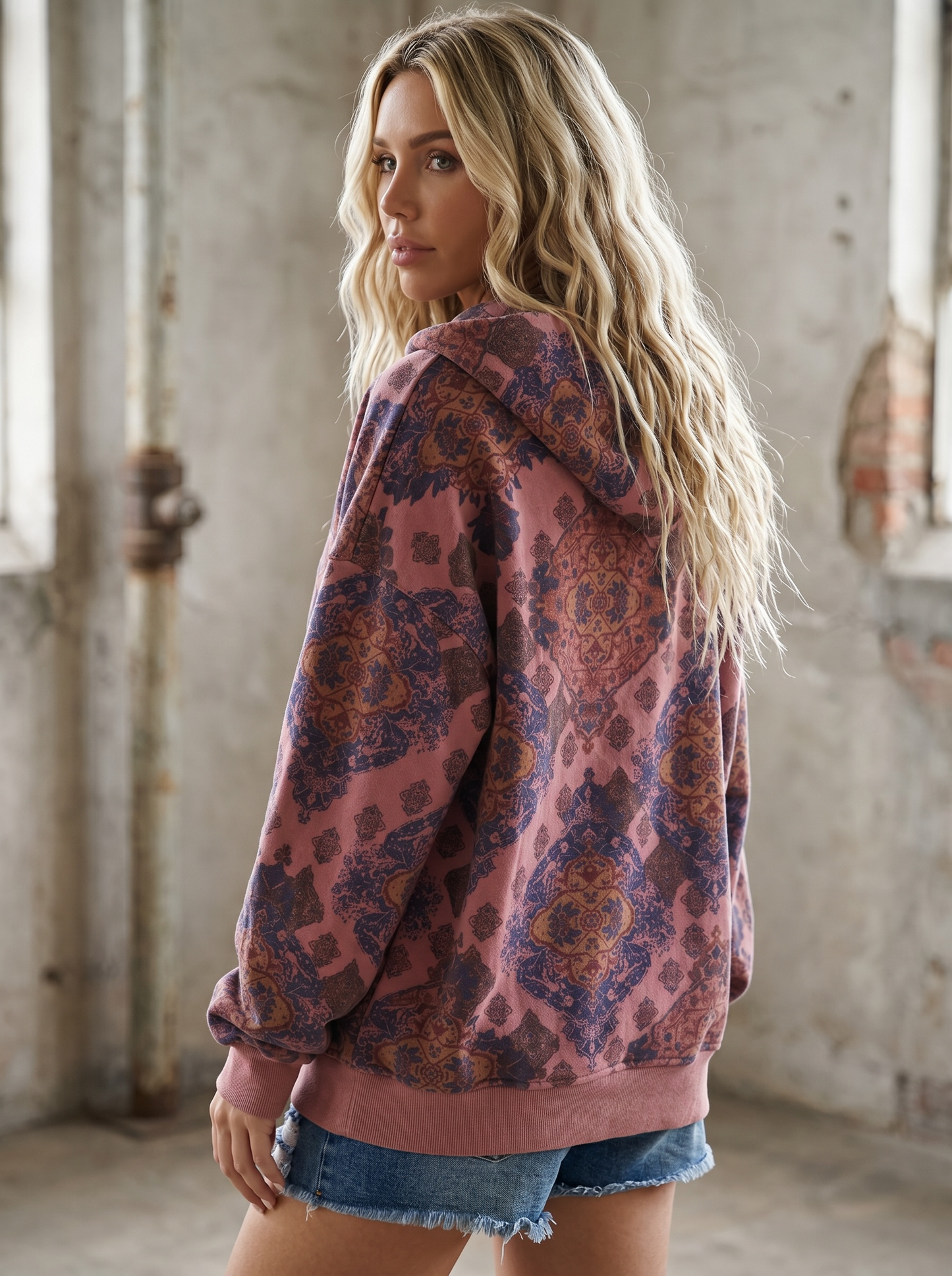 Printed Fleece Hoodie