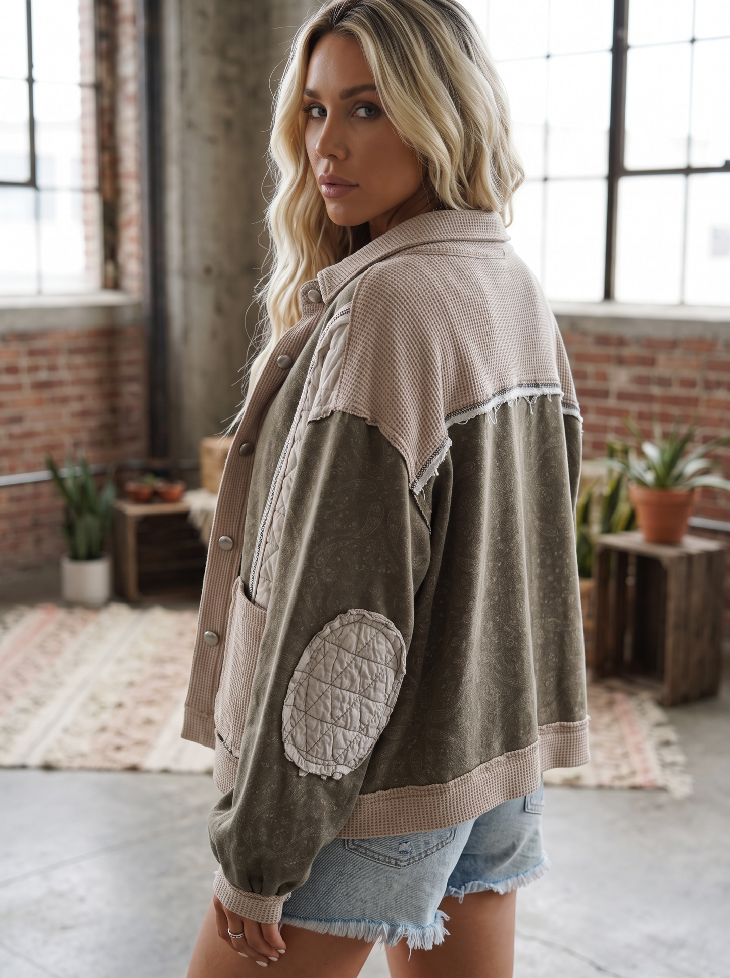 POL Bandana Quilt Shacket
