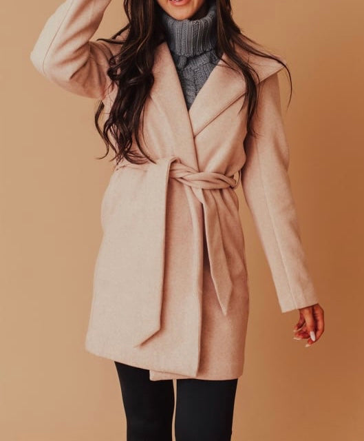 JQ Fleece Belted Hoodie Coat