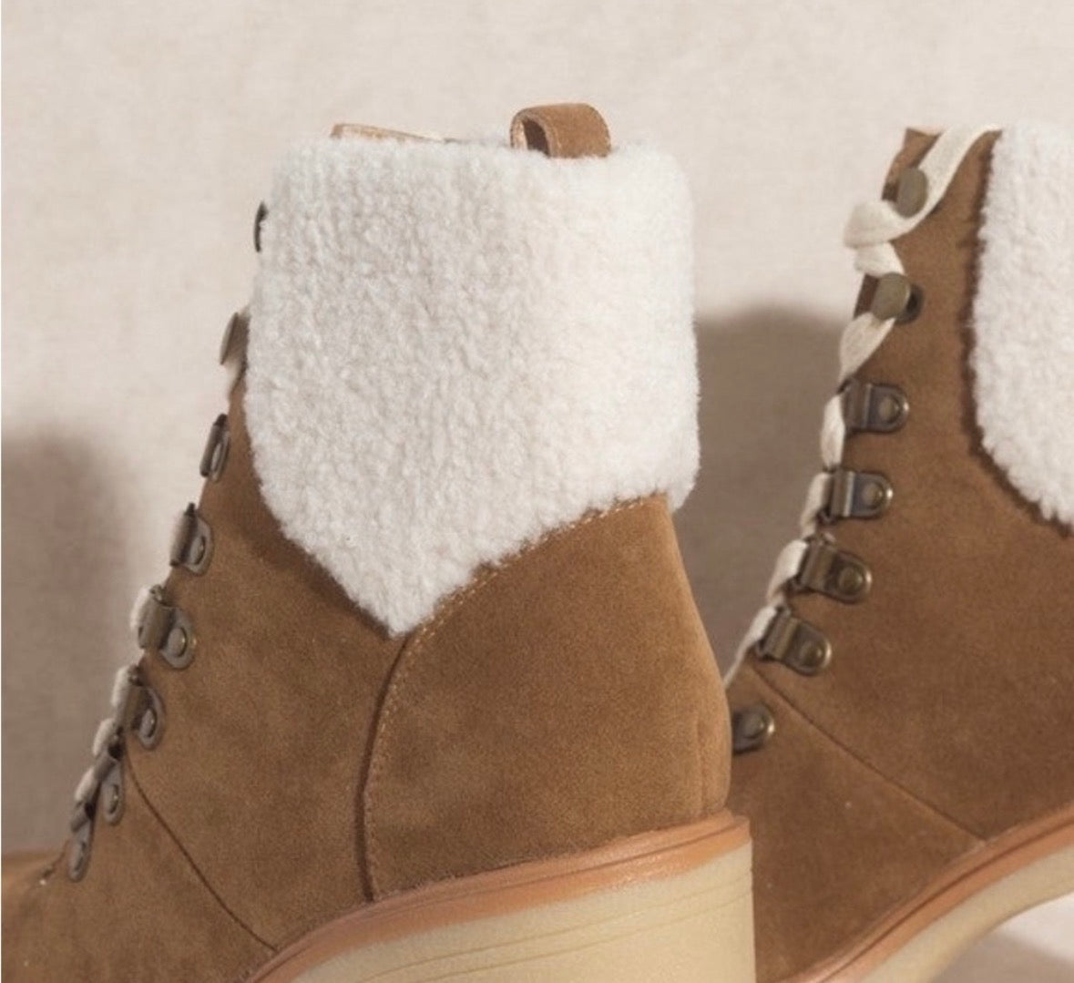 Oasis Society Lace Up Sherpa Boots