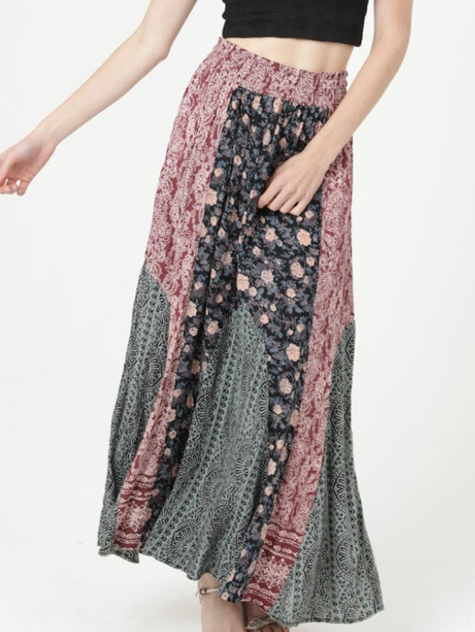 Angie Mixed Media Maxi Skirt