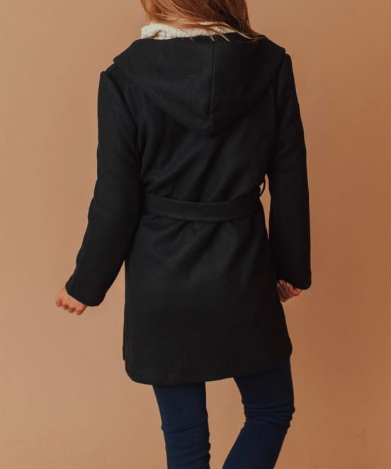 JQ Fleece Belted Hoodie Coat