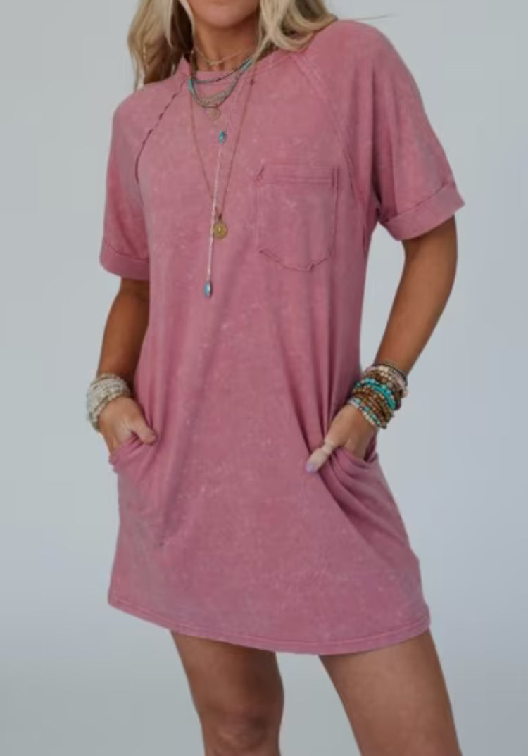 Very J Washed Tee Dress