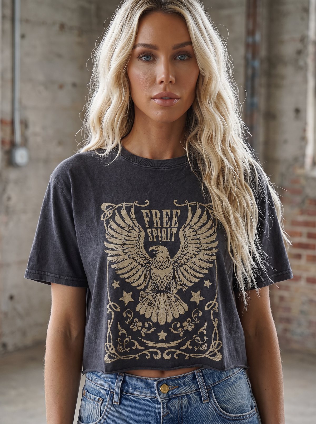 Free Spirit Graphic Crop Tee
