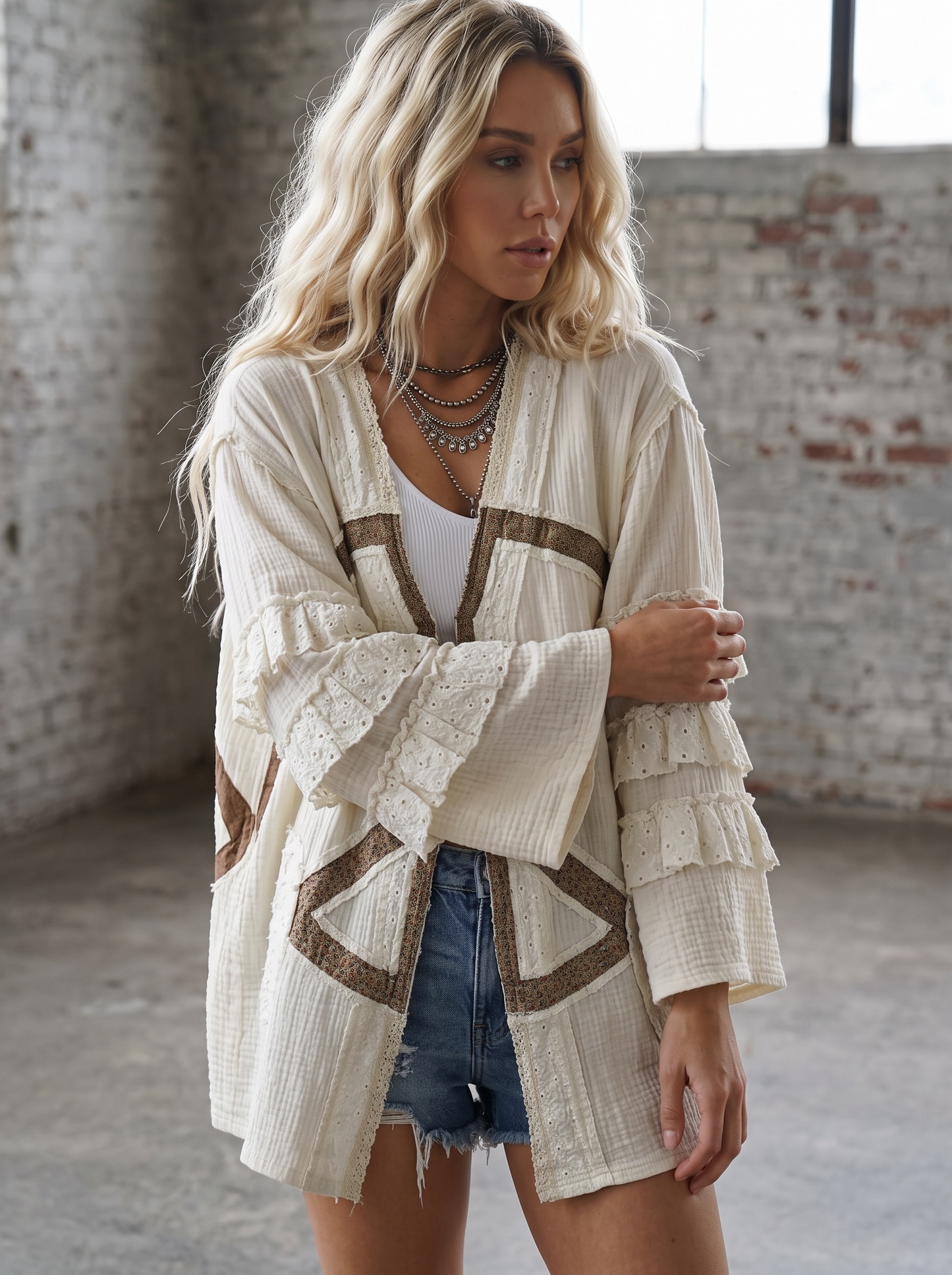 POL Peace Ruffle Cardigan