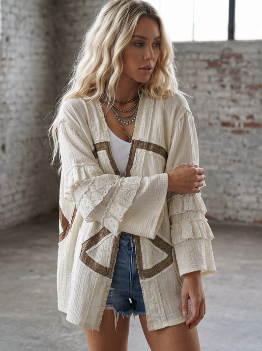 POL Peace Ruffle Cardigan