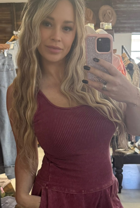 J.Her Washed Ribbed Tank