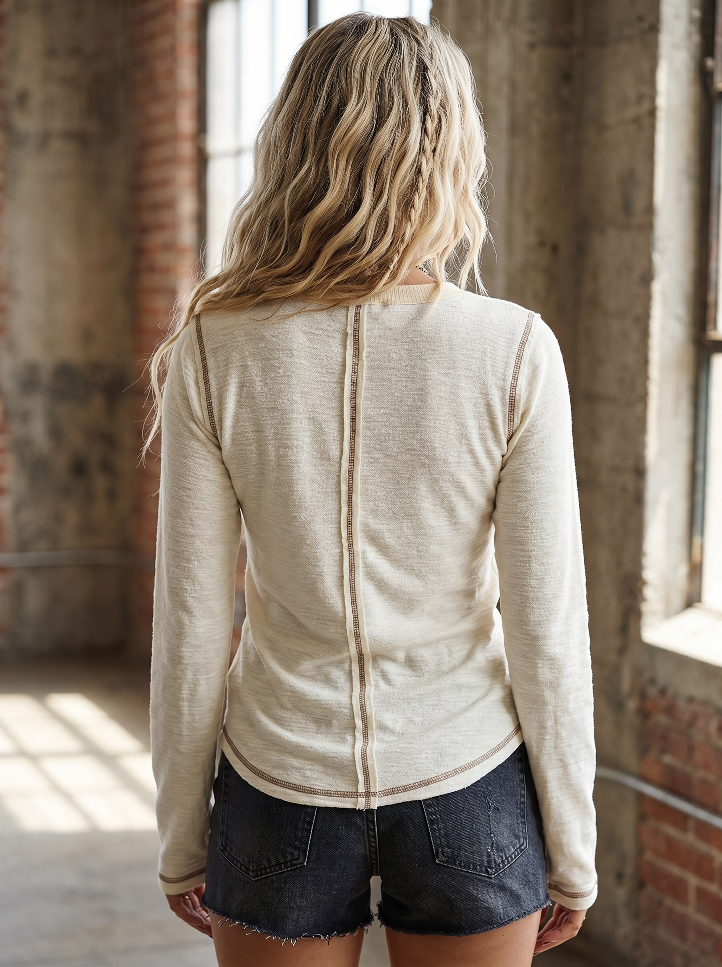 POL Studded Long Sleeve Top