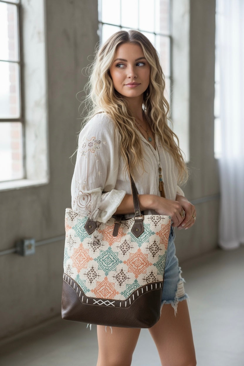 Boho Leather Tote