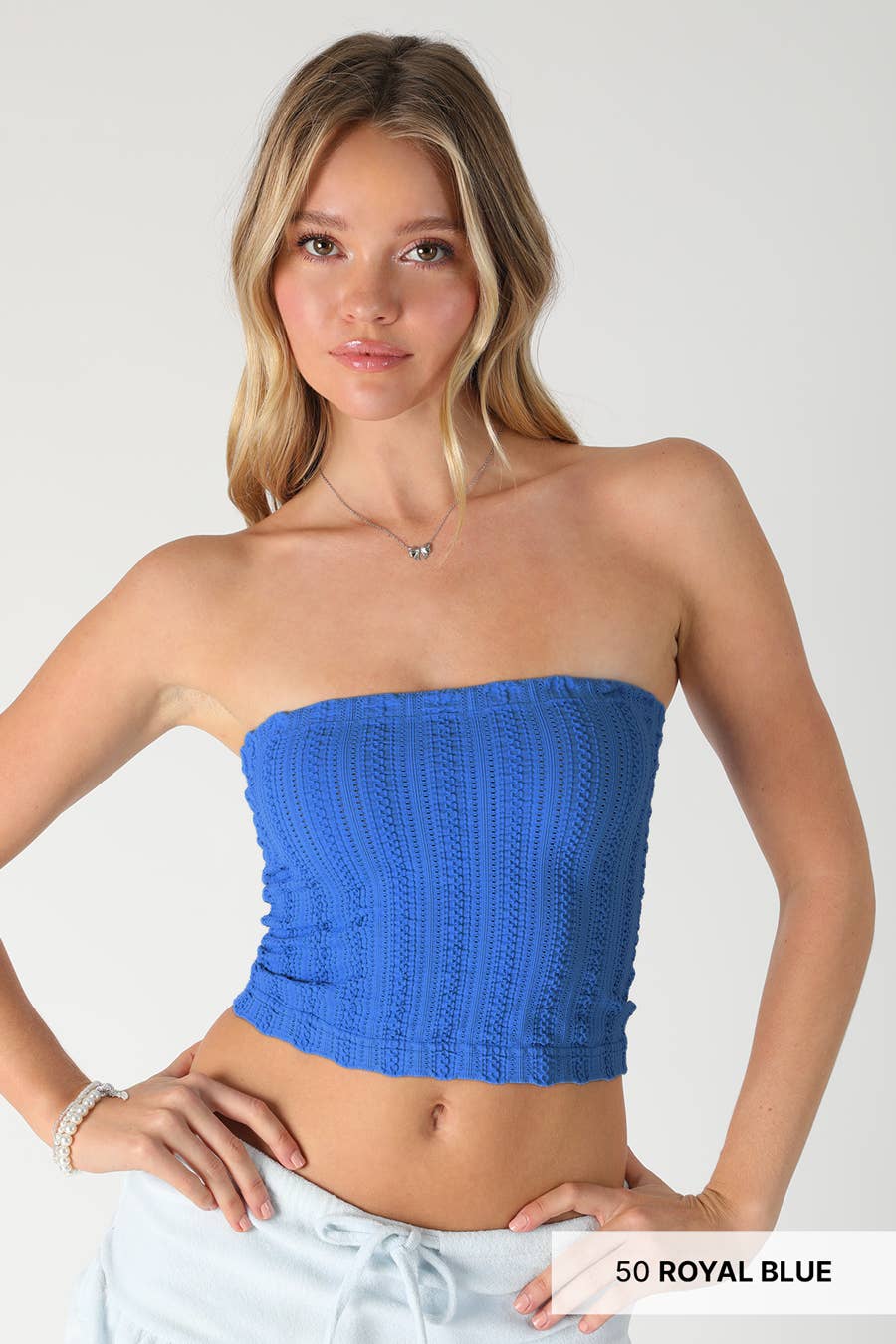 NS8498 - Vertical Textured Tube Top