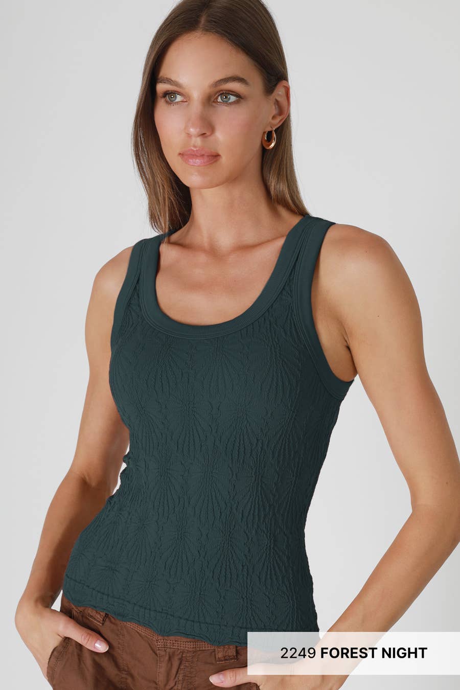 NS8458 - Reversible Lace Textured Tank Top