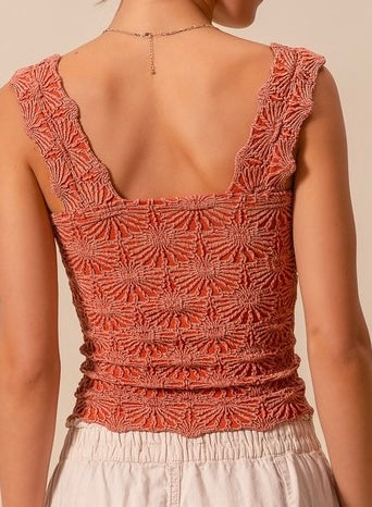 Floral Jacquard Seamless Tank Top